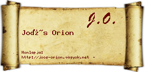 Joós Orion névjegykártya